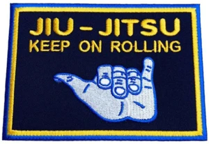 Brazilian Jiu Jitsu Patch Iron/Sew-on Badge Keep Rolling BJJ Grappling Gi Kimono - Picture 1 of 7
