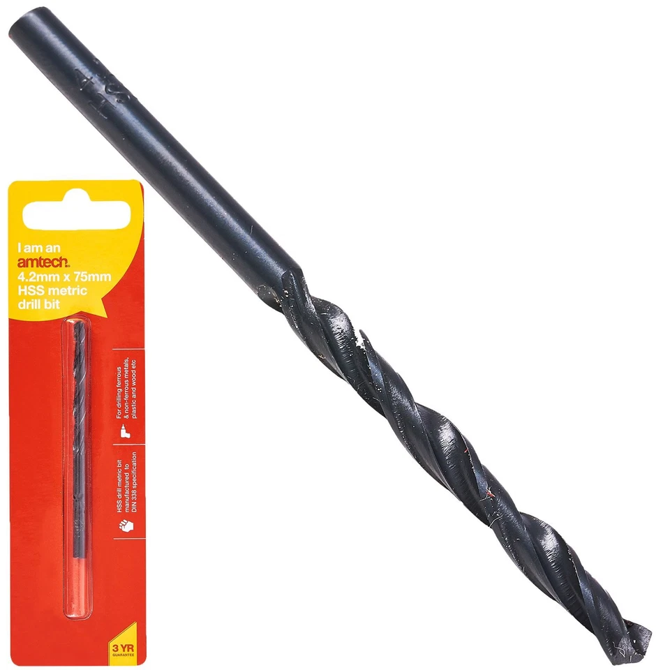 Amtech HSS Metric Drill Bit 4.2mm X 75mm Garage Workshop Tool DIY