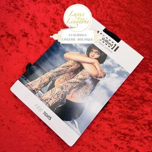 FIDJI TIGHTS by Wolford L Large black schwarz Strumpfhose Blume Transparent - Bild 1 von 10