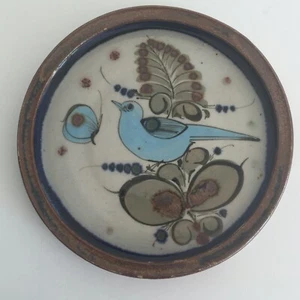 Ken Edwards Plate Trivet Stoneware Handmade Butterfly Bird Mexican Pottery 7.5" - Picture 1 of 10