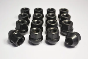 Set di 16 dadi ruota in lega aperti esagonali M12 x 1,5, 19 mm (nero) - Foto 1 di 2