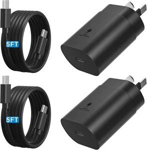 Genuine25W Super Fast Charger USB C,for Samsung 25W Charger,2pack Wall Fast Char - Picture 1 of 7