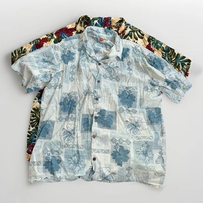 Camisa Hawaiana Hilo Hattie La Hawaiana Original Floral Tropical 3XL - 2 Camisas Foto 1 de 4