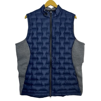 Adidas Mens Frost Guard Insulated Duck Down Puffer Golf Vest Size L Blue NEW - Image 1 of 4