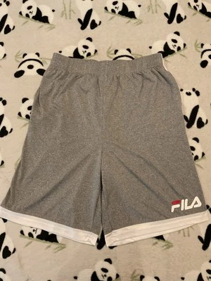 FILA мальчиков X-Large шорты (18/20) белый серый красный логотип баскетбол молодежи XL - Изображение 1 из 4