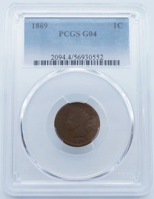 1869 Indian Head 1C Cent PCGS G04- U276 - Image 1 of 4