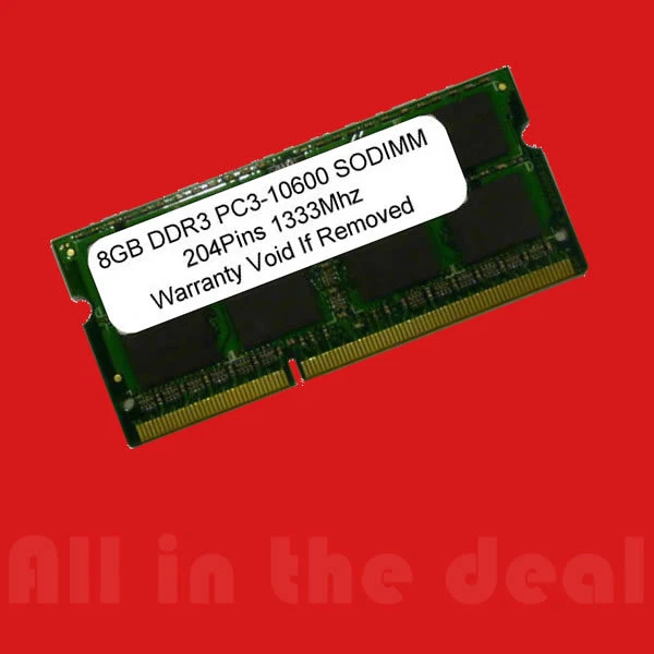 8GB DDR3 SODIMM 1333 MHz PC3-10600 204 pin Laptop Memory RAM Mac Book Pro Apple - Image 1 of 1