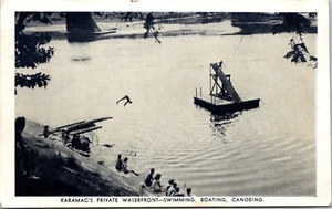 Tobogán acuático, buceo Karmac's Waterfront Delaware Water Gap PA postal 1949 - Imagen 1 de 2
