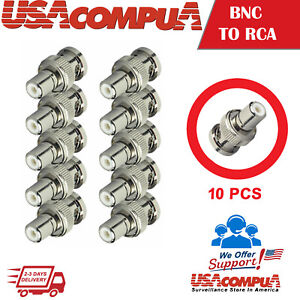  10Pcs BNC Male to RCA Female Coax Coaxial Connector Adapter for CCTV camera