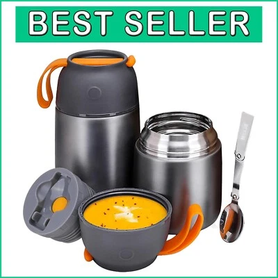 Versátiles Contenedores de Alimentos Aislados para Niños y Adultos - Juego de 2 Termos para Almuerzo Foto 1 de 4