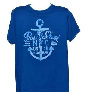 Paul & Shark AUTHENTIC Men's Blue Logo Italy Cotton T-Shirt Shirt Size XL - Picture 1 of 12