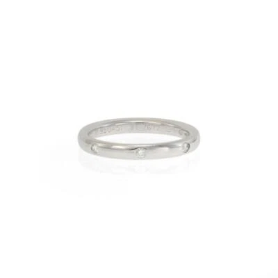 Alianza de boda Van Cleef & Arpels 3 diamantes platino 2,5 mm cúpula anillo talla 51 Foto 1 de 4