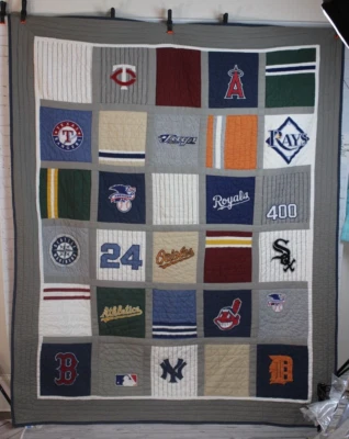 Pottery Barn PB Teen Twin Quilt/Comforter/Bedspread ~ Baseball MLB ~ Reversible - Image 1 of 4