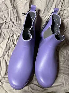 Waterproof Boots Ladies Garden Boots Ankle High Rain Boots - Purple - Cushioned - Picture 1 of 6