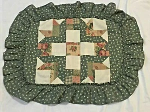 Vintage JC Penney Standard Rüschen Kissen Schein Patchwork Motiv Polyestermischung - Bild 1 von 8