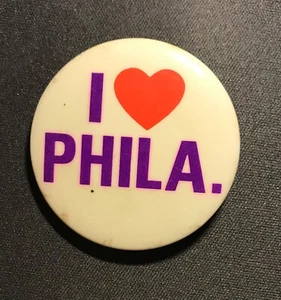 I Love Philadelphia Vintage Pinback Button 1 1/2". - Picture 1 of 2