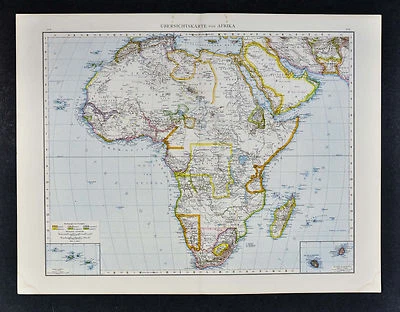 1887 Andrees Map - Africa Capeland South Guinea Sudan Egypt Congo Morocco Arabia - Image 1 of 4