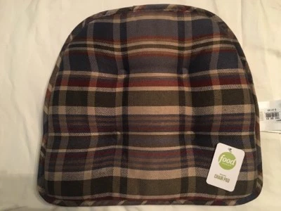 Network Plaid Woven 15” X 16” Chair Pad w/Non Slip Gripper Back; Set of 2  - Image 1 of 4