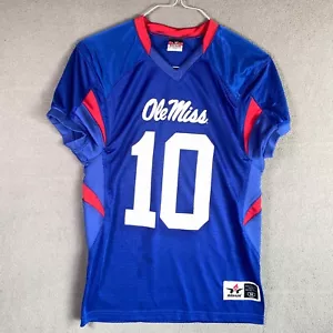 Ole Miss Rebels #10 Blue Football Jersey Sz Youth Medium Alleson Athletic Boys M - Picture 1 of 11