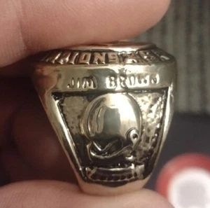 CLEVELAND BROWNS 1964 JIM BROWN OLD SCHOOL SIZE 11 FOOTBALL CHAMPION RING w/BOX! - Picture 1 of 15