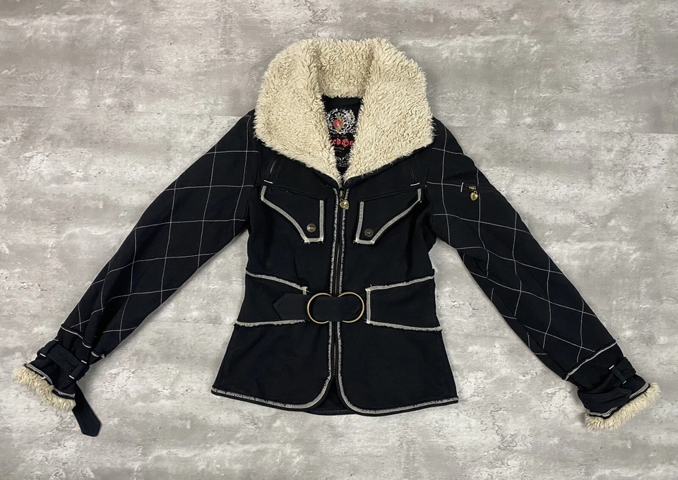 Twisted Heart Cremallera Sudadera Chaqueta Cuello Piel Sintética Y2K 2000s 00s Foto 1 de 4