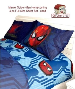 Marvel Spiderman Homecoming 4 pc Full Size Sheet Set - used, great condition - Picture 1 of 3
