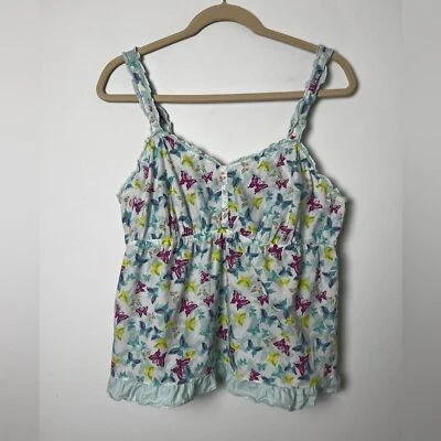 Top Babydoll Retro Estampado Mariposa Insecto Moda Vintage Y2K 100% Algodón Talla 1X Foto 1 de 4
