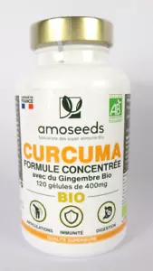 AMOSEEDS CURCUMA formule concentre BIO AVEC GINGEMBRE 120 GELULES - 05/2027 - Bild 1 von 1