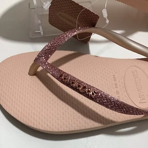Havaianas Womens Slim Thong Slip Flip-Flops  Pink/ Pink Size 7/8. 4146975 - Picture 1 of 8