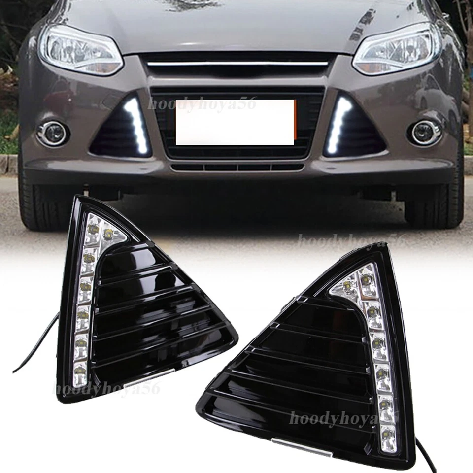 Par de luces de circulación diurna DRL blancas para Ford Focus 3 MK3 2012 2013 2014 DRL - Imagen 1 de 4