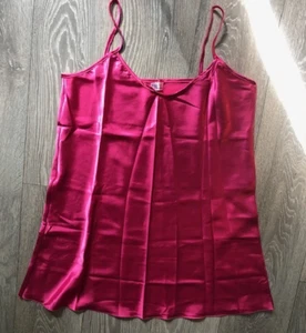 Ladies pink full slip nightwear nightie satin feel Size 14, medium - Picture 1 of 1