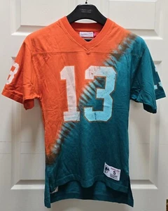 Miami Dolphins Dan Marino Mitchell & Ness Orange Aqua V-NECK Jersey Shirt  - Picture 1 of 9