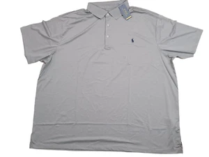 Polo Ralph Lauren Performance Men's Big & Tall Blue Pony Polo Gray Size 4XB - Picture 1 of 9