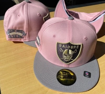 NEW ERA EXCLUSIVE RAIDERS CUSTOM NFL 59fifty Club Hat PINK SUPER BOWL LAS VEGAS