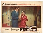 GLORIA SWANSON 3 FOR BEDROOM C 1952 ORIG 11X14 LOBBY CARD  LC3875