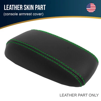 Fits 95-98 Mazda Protege Leather Console Armrest Lid Cover Green Stitch - Image 1 of 4