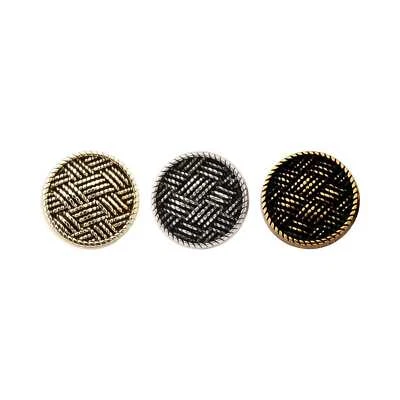 5pcs Woven Striped Metal Decorative Buttons for Clothing & DIY Crafts 18-25mm - Image 1 of 4