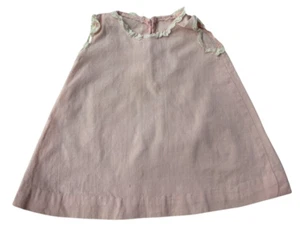 Soft Pastel Pink A-Line Slip Doll Dress with Lace Trim at the Neck and Arms - Picture 1 of 3