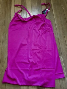 Plus Sz 22/24 Cacique Babydoll Chemise Lingerie Sexy Slip 2X Gown Pink Magenta - Picture 1 of 5