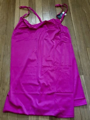 Lencería Sexy Sin Mangas 2X Vestido Rosa Magenta Babydoll Cacique Talla Grande 22/24 Foto 1 de 4