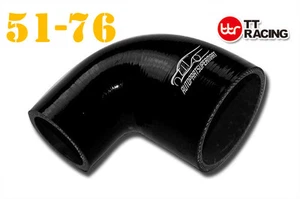 4 Ply Silicone 90 Degree Reducer Elbow Joiner Hose 51mm - 76mm 2"- 3" Black - Bild 1 von 6