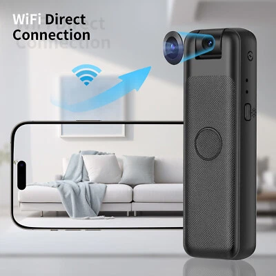 Mini Body Camera 1080P Clip Audio Video Recorde 180° Rotatable Infrared Night - Image 1 of 4