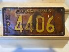 1949 Pa. Vintage Motorboat License Plate Collector Core Man Cave Wall Display