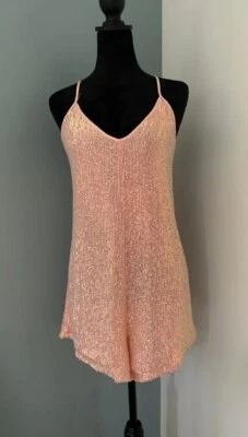 NUEVO CON ETIQUETAS VICTORIA'S SECRET Cuento de Hadas Rosa Iridiscente Lentejuelas Mameluco Bling Body XL Foto 1 de 4