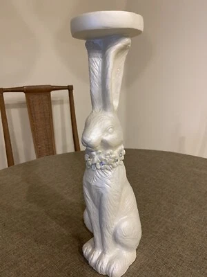 16" Tall Jeweled Easter Bunny Pillar Candle Holder Valerie Parr Hill Collection - Image 1 of 4