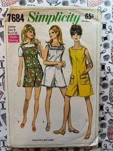 Simplicity 7684 Juniors' Pantdress or Pantjumper Size 9 Bust 32 Cut Complete - Picture 1 of 3