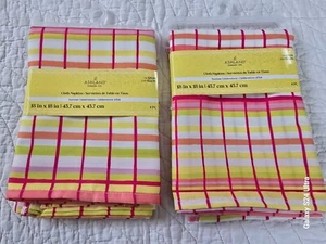NEW Ashland 8 PC Cloth Plaid Napkins Summer Celebrations 16"X18" Set Of 2 NIP - Picture 1 of 7