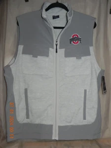 Chaleco Ohio State Buckeyes Para Hombre Talla Grande Cremallera Completa Logo Bordado - Imagen 1 de 4