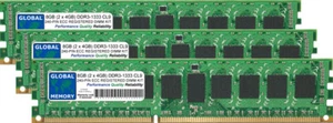 12GB (3x4GB) DDR3 1333MHz PC3-10600 240-PIN ECC REGISTERED RDIMM RAM KIT 6 RANK - Picture 1 of 1
