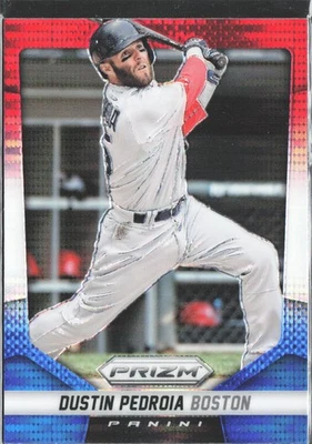 2014 Panini Prizm #69 Dustin Pedroia Prizms Red White and Blue Pulsar - Image 1 of 2